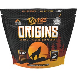 Origins 5-in-1 Dog Supplement - Powdered Food Topper w/Natural Omega 3 Fish Oil - Supports Healthy Digestion, Skin, and Coat - Helps Reduce Itching & Joint Inflammation (2 lbs)