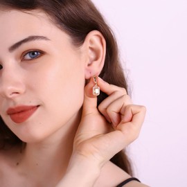 Winssigma Birthstone Crystal Hoop Earrings, Gold Small Dainty Birthstone Drop Earrings Huggie Hoop for Wedding Birthday Everyday Wear(AB Color)