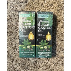 2x Aliver Jamaican Black Castor Oil 2oz. Bottles 100% Pure Cold Pressed Exp 2026