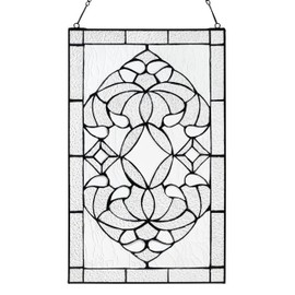 RIVER OF GOODS 20" H Clear Floral Beveled Glass Window Panel