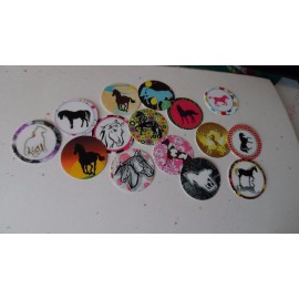 Unbranded Pre Cut One Inch Bottle Cap Images BEAUTIFUL COLORFUL HORSE HORSES  Free Ship - photo, 25 images