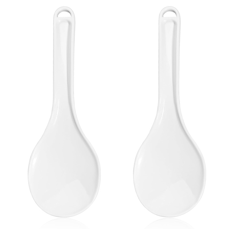Giantree 2 Pcs Plastic Rice Paddle, White Rice Spoon Non-Stick