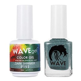 WAVEGEL Soak-Off Gel & Nail Lacquer Matching Duo Set - Simplicity Collection - #P193 Dark Shimmer I 0.5 Oz