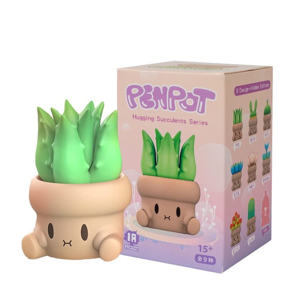 BEEMAI PenPot Hugging Succulents Series 8PC Mystery Box Cute Figures Collectibles Birthday Gift (Whole Set)