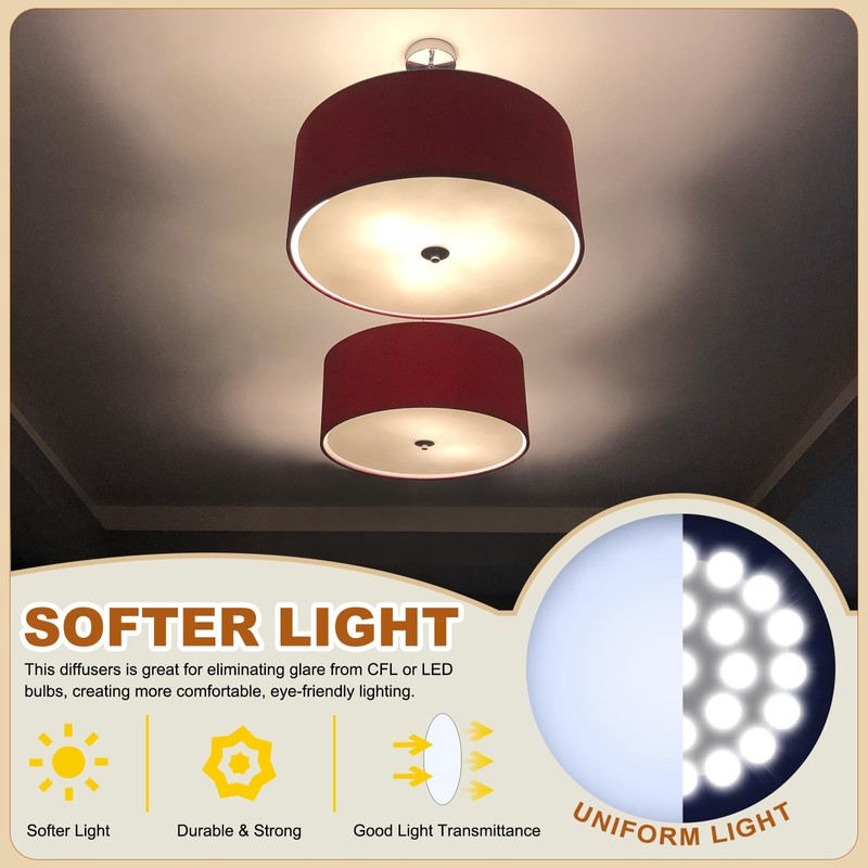 PATIKIL Lampshade Diffuser, 2 Pcs 7.5" Diameter with 3/8" Center