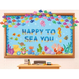 Pajean Ocean Bulletin Board Under The Sea Classroom Decor Sea Animal Cutouts for Back to School First Day Summer Wall Ocean Theme Party Decor(Fish)