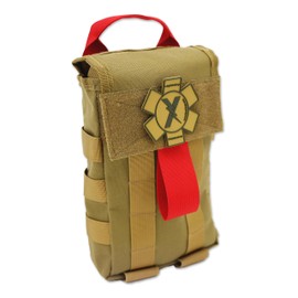 Lightning X Quick-Draw Tactical IFAK MOLLE Empty First Aid Pouch w/Red Tab Technology LXPB70 - TAN
