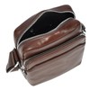 Hanoi Men's Genuine Leather Shoulder Bag Small Size, brown, S