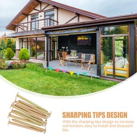 POPETPOP Lawn Ground Nails Border Inserts Land Border Markings Tool Fixing Post Landscape Pen Galvanised Wood Stack Nail Measure Nail Stainless Steel Ground Nail Pack of 10