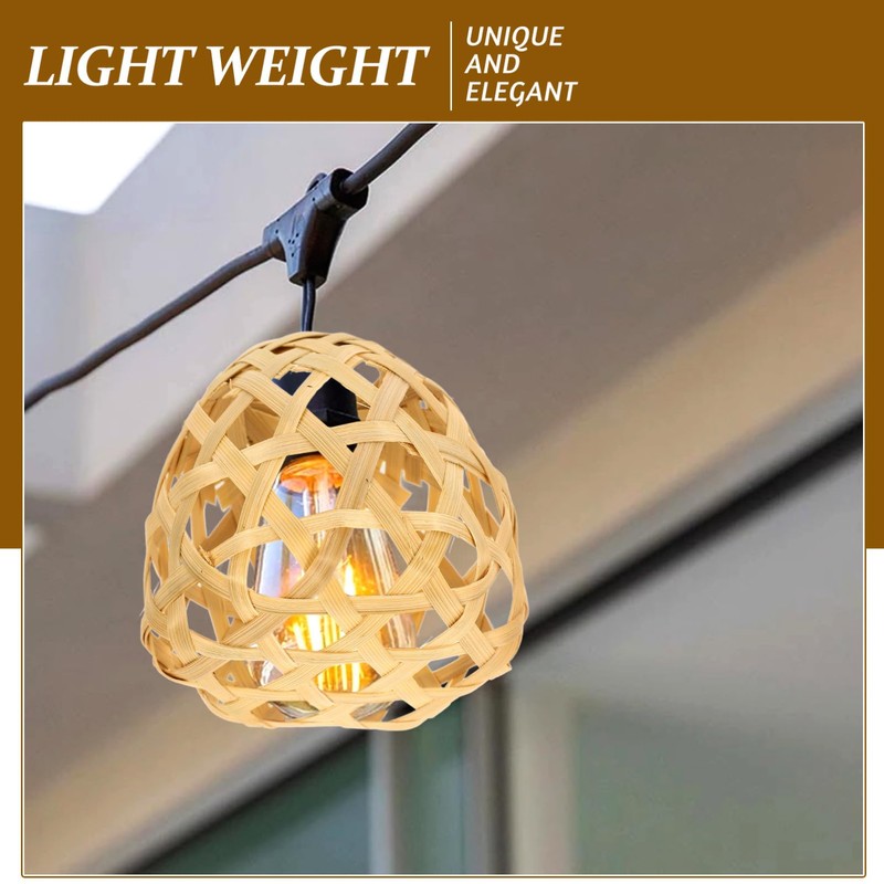 SUPVOX Rustic Style Lamp Shades 4pcs Bamboo Lampshade for Home