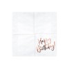 PartyDeco Happy Birthday White Napkins 33 x 33 cm Pack