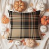 Fall Plaid Pillow Covers 18x18 Set of 2 Beige Black