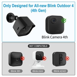 [2 Pack] Wall Mount Bracket for Blink Outdoor 4 (4th Gen), Blink Outdoor Camera Covers Weatherproof and 360-Degree Adjustable Mount for Home Security Camera System
