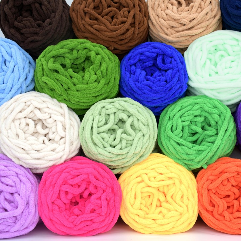 Chunky Velvet Chenille Yarn for Crocheting Velvet Fluffy Plush Thick