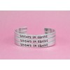 Sisters in Christ - Hand Stamped Aluminum Cuff Bracelets Set