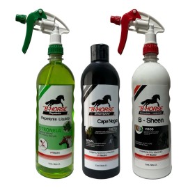 B-horse Kit3 Repelente B-sheen Shampoo Capa Negra