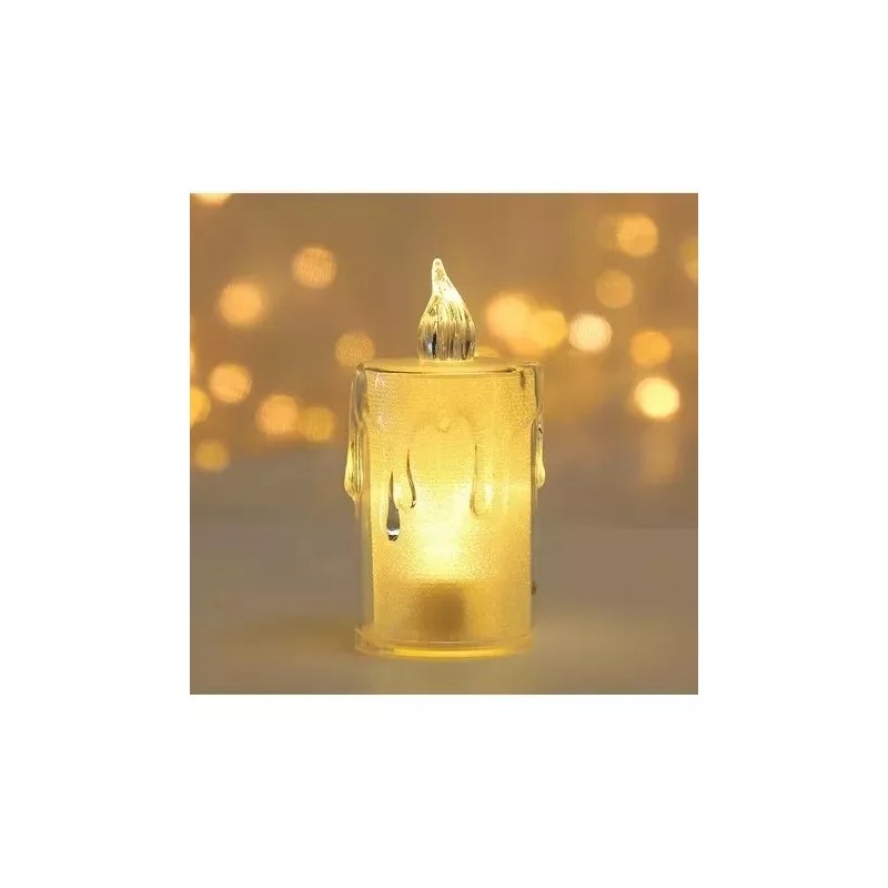 VELA PARPADEANTE 48 Velas Led Decorativas Lagrimas Transparentes Fiesta