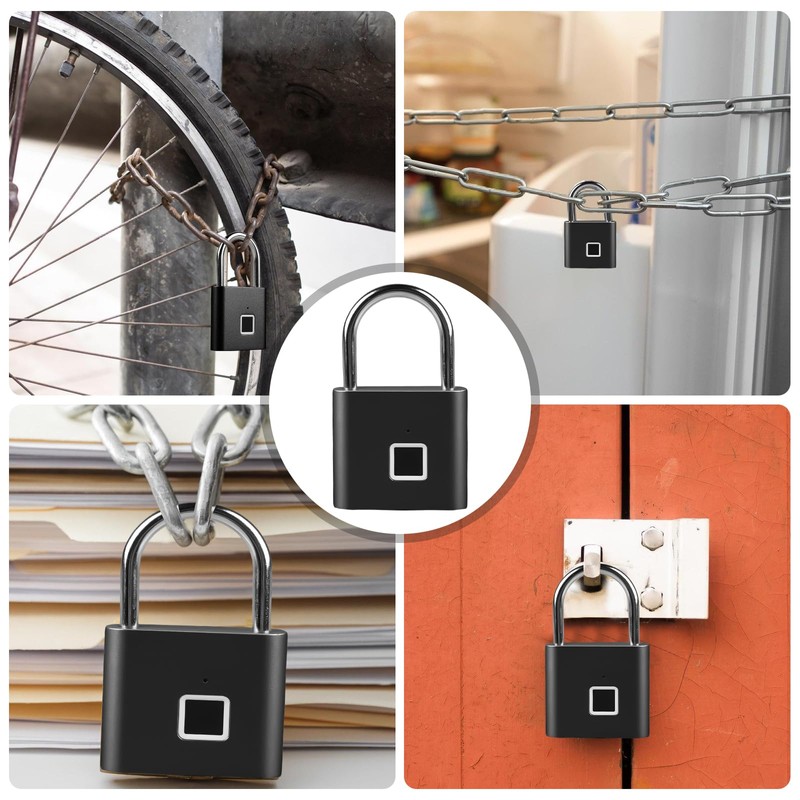 Fingerprint Lock, Smart Lock Waterproof, Lock with Fingerprint, Padlock Fingerprint,