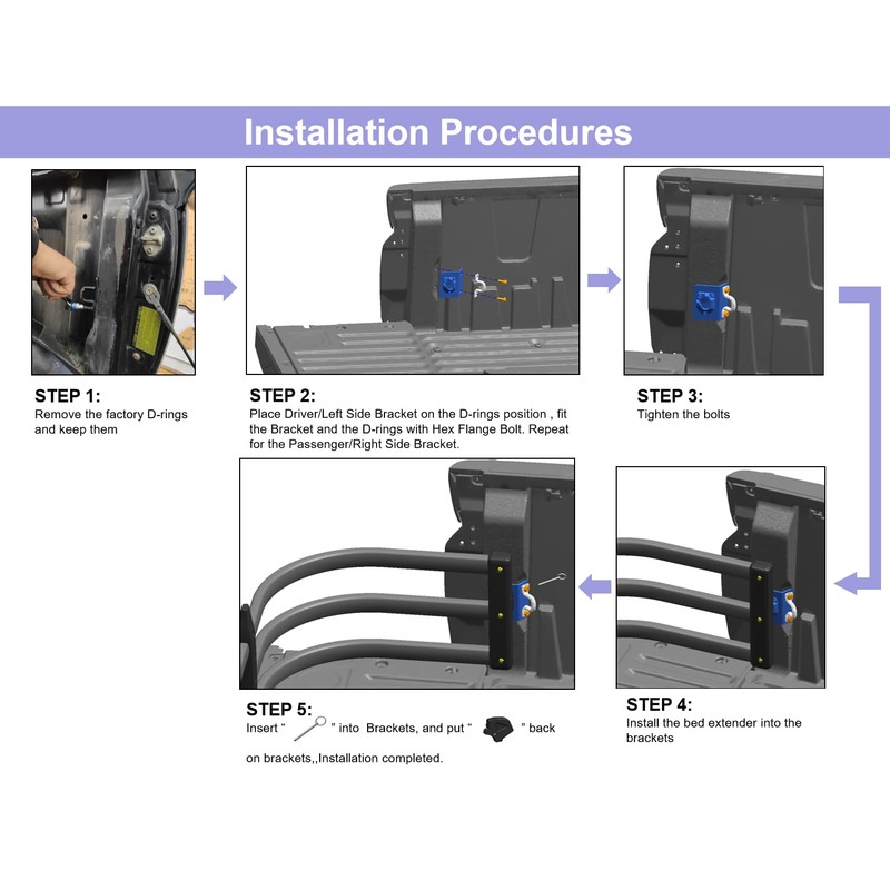 Truck Bed Extender Brackets Mounting Kit Exclusive For Toyota Tundra