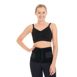Herzmutter Postpartum Abdominal Bandage - Recovery After Pregnancy Caesarean Section Surgical - Adjustable Slimming Belt Corset - 3500 (Black, S)