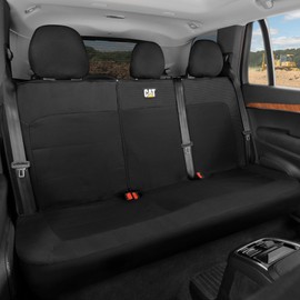 CAT CAT MeshFlex Black Rear Seat Cover for Car C Durable Canvas & Mesh Design 60/40 Split Bench Protector for Cars, Trucks & SUVs C Back Seat Cover for Rear Bench C Interior Car Accessory
