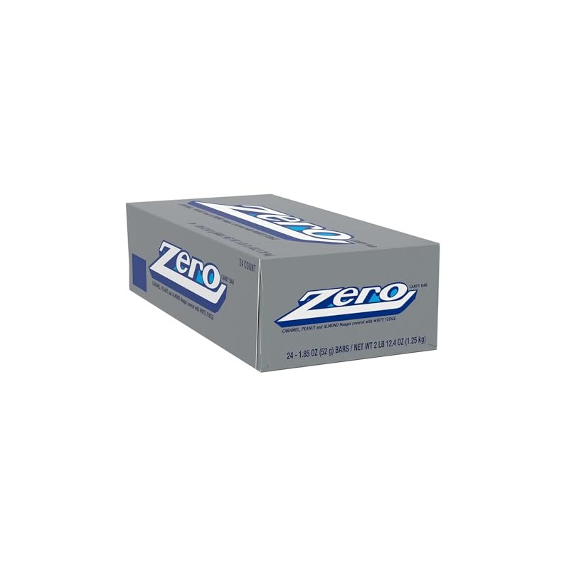 Zero Candy Bars 24 Pack 1.85 oz Each Caramel, Peanut,