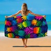 Violetpos Rainbow Pineapple Beach Towel, Extra Large 180x90 cm 250GSM