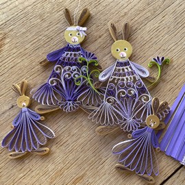 Karen Marie Large Rabbits Quilling Kit Purple