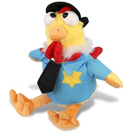 DolliBu Rooster Police Officer Plush Toy - Soft Yellow Rooster Cop Stuffed Animal Dress Up with Cute Cop Uniform and Cap Outfit - Gift with Personalization - 10.5 Inches