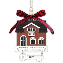 Leseogye New Home Ornament 2025 House Warming Gifts for Women Couple Beautiful Wooden House Hanging Ornaments New Home Gifts for Friends Neighbourhood Couple Family