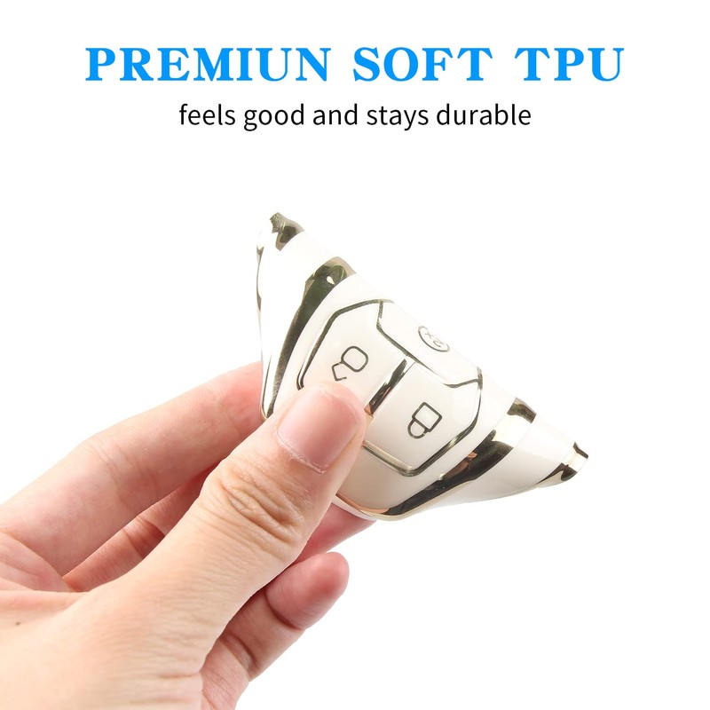 MILD EAST Key Fob Cover for Ford with Key Chain,