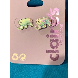Claire’s One Pair Of Claires Blue Elephant Pierced Earrings