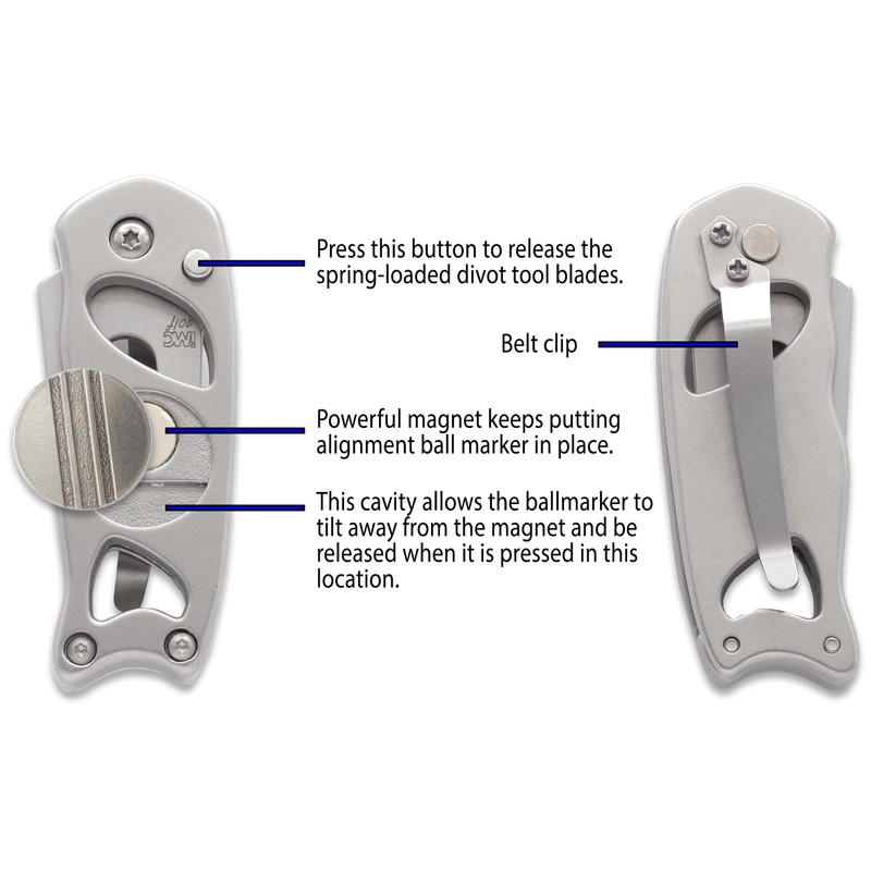 Indiana Metal Craft Switchblade Golf Divot Repair Tool Stainless Steel