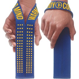 WARM BODY COLD MIND V1 Lifting Straps for Olympic Weightlifting, Tested at 300 kg, Lifting Straps for Strength Training, Fitness, Bodybuilding, Wrist Wraps, Weightlifting Straps, Gym (Navy/Orange)