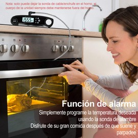 Yostyle - Termómetro Digital de Carne Cocina, Termómetro de Doble Sonda para Horno, 2 Segundos Lectura Instantánea, Pantalla LCD, Termómetro Cocina con Alarma para Cocinar, Horno, Barbacoa, Parrilla