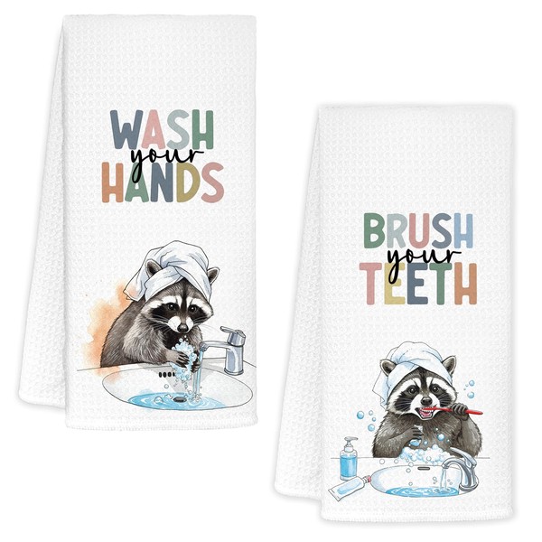 KRHFG Raccoon Bathroom Hand Towels, Raccoon Bathroom Decor, Raccoons Lovers