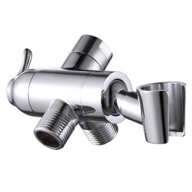 YDmeet Shower Arm Diverter with Handshower Mount, G1/2 Brass Shower Diverter Valve Bathroom Universal Shower System Replacement for Handheld Shower and Fixed Shower Head(Polished Chrome)