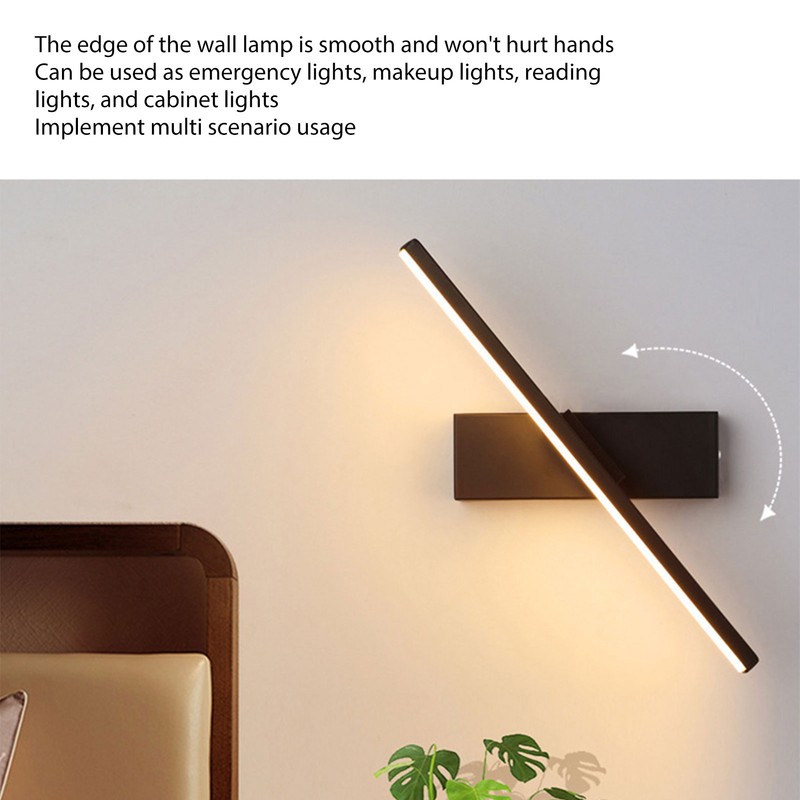 LED Strip Wall Lamp Rotatable Wall Sconce Bedside Table Reading