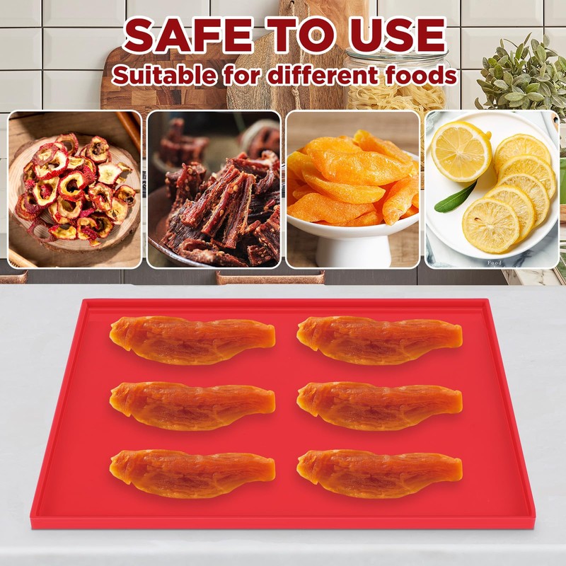 6PCS Silicone Dehydrator Sheets - Nonstick fruit leather trays for