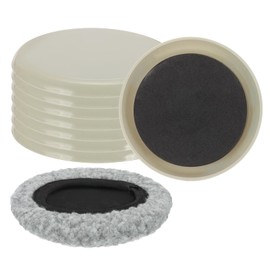 PATIKIL 5'' Furniture Sliders, 8 Pcs Round Multi-Surface 2 in 1 Moving Furniture Slider Pads with Slider Socks for Carpet Hardwood Floors Heavy Furnishing Mover Floor Protectors, Khaki