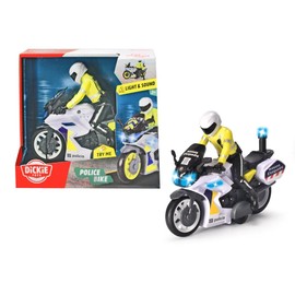 Dickie Toys Mossos Motorcycle 17 cm with Figure, Friction Mechanism, Light and Sound, from 3 Years (203712018SIE)
