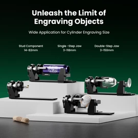 Longer Rotary Extension for Ray5 Series， B1 Series, Other Frame Engraving Machines (Must with 12 Pcs Riser), Y-axis Rotary Roller for Engraving Cylindrical Objects, Wine Glass, Tumbler