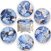 CoColemon Navy Blue Absorbent Coasters Set of 6, Marble Abstract