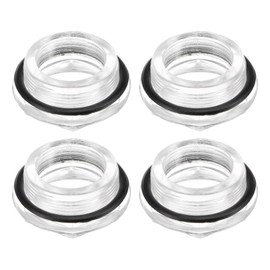 HARFINGTON 4pcs Air Compressor Oil Sight Glass M36 x 1.5mm Male Liquid Level Gauge Plastic Hex Head Oil Indicator Window with O-Ring for Air Compressor Fittings Gearbox Tanks, Transparent