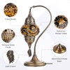 DEMMEX Turkish Moroccan Table Lamp, Swan Neck Tiffany Style Mosaic