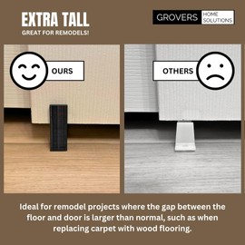 Universal Adjustable Height Sliding Closet Door Floor Guide Bracket - Black - Grovers Home Solutions