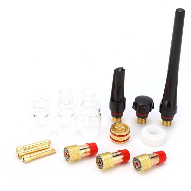 Welding Torch Kit Glass Nozzle Gun Tail Tungsten Clamp Silicone