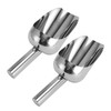 2pcs Stainless Steel Ice Scoop Professional Large Capacity Polished Semicircular