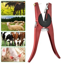 Ear tag pliers, pig ieh ear tag pliers, animal breeding tool for cow, sheep, goat, farm animals, red