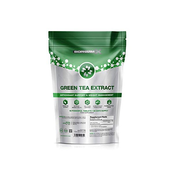 Green Tea Tablets 9000mg (60 Tablets) Strongest Legal Green Tea Extract 100% Pure Certified